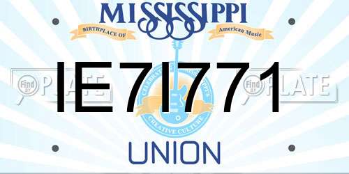 IE7I771 Mississippi License Plate