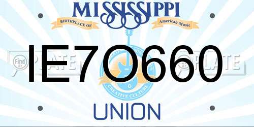 IE7O660 Mississippi License Plate