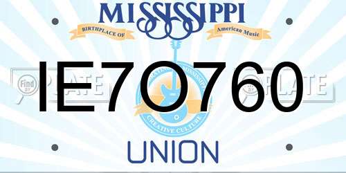 IE7O760 Mississippi License Plate