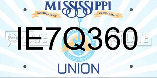 IE7Q360 Mississippi License Plate
