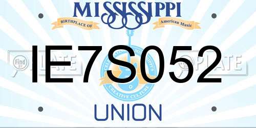 IE7S052 Mississippi License Plate