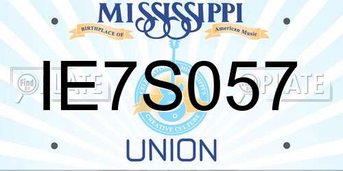 IE7S057 Mississippi License Plate