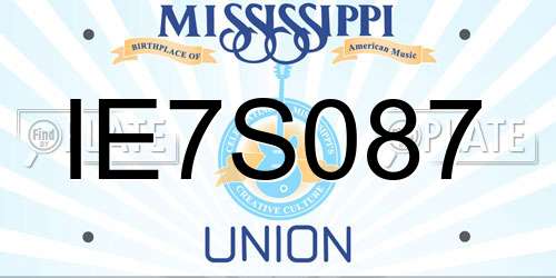 IE7S087 Mississippi License Plate