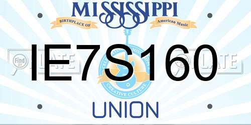 IE7S160 Mississippi License Plate