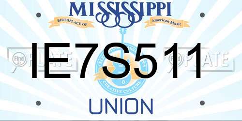 IE7S511 Mississippi License Plate