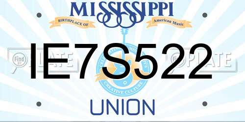 IE7S522 Mississippi License Plate