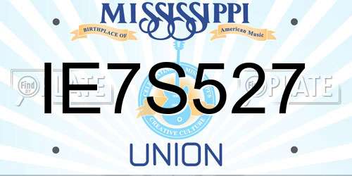 IE7S527 Mississippi License Plate