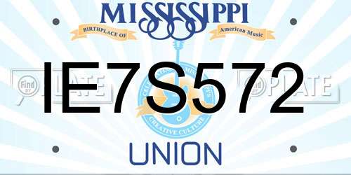 IE7S572 Mississippi License Plate
