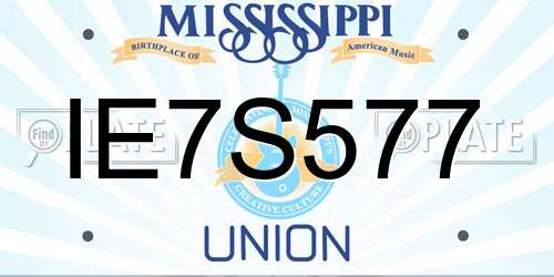 IE7S577 Mississippi License Plate