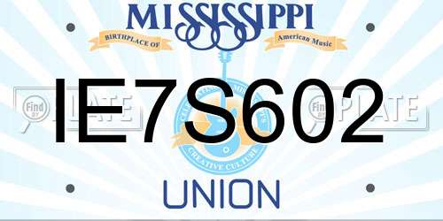 IE7S602 Mississippi License Plate