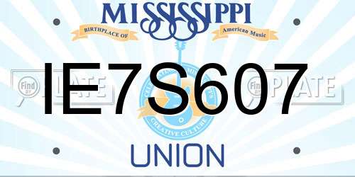 IE7S607 Mississippi License Plate