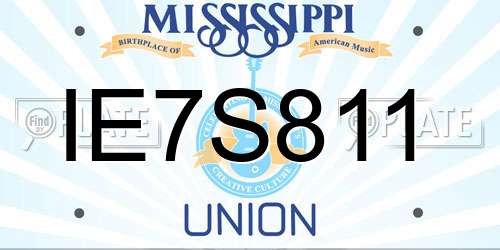 IE7S811 Mississippi License Plate
