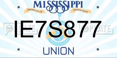 IE7S877 Mississippi License Plate