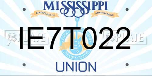 IE7T022 Mississippi License Plate