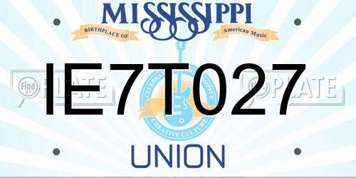 IE7T027 Mississippi License Plate