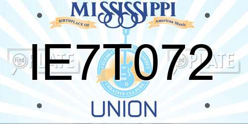 IE7T072 Mississippi License Plate
