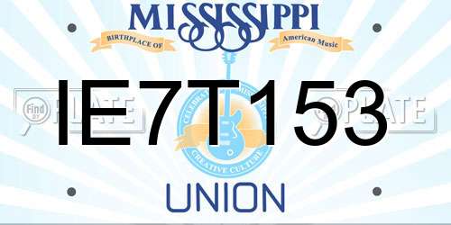 IE7T153 Mississippi License Plate