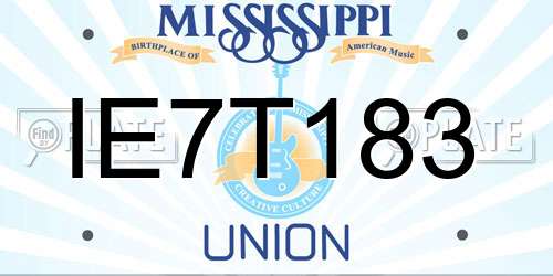 IE7T183 Mississippi License Plate