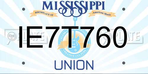 IE7T760 Mississippi License Plate