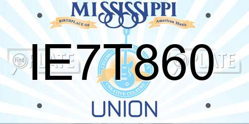 IE7T860 Mississippi License Plate