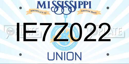 IE7Z022 Mississippi License Plate