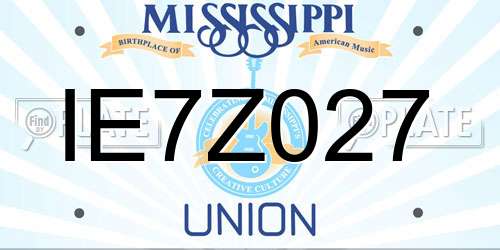 IE7Z027 Mississippi License Plate