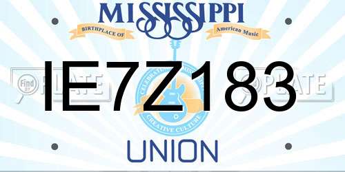 IE7Z183 Mississippi License Plate