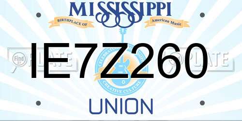 IE7Z260 Mississippi License Plate