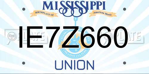 IE7Z660 Mississippi License Plate