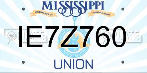 IE7Z760 Mississippi License Plate