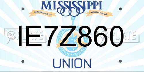 IE7Z860 Mississippi License Plate
