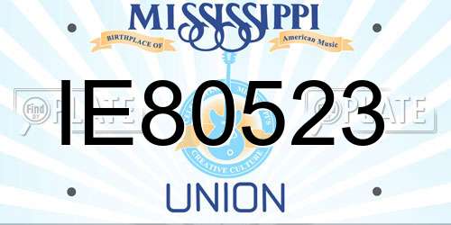 IE80523 Mississippi License Plate