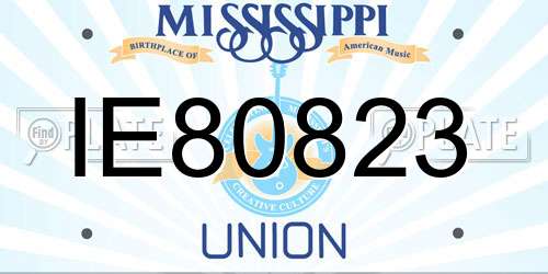 IE80823 Mississippi License Plate