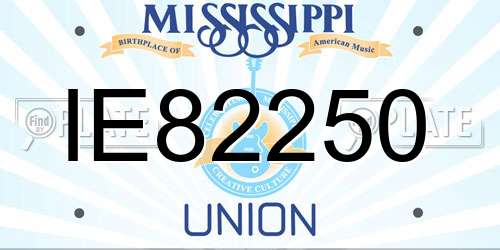 IE82250 Mississippi License Plate