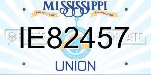 IE82457 Mississippi License Plate