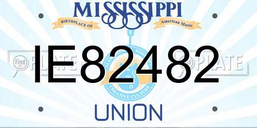 IE82482 Mississippi License Plate