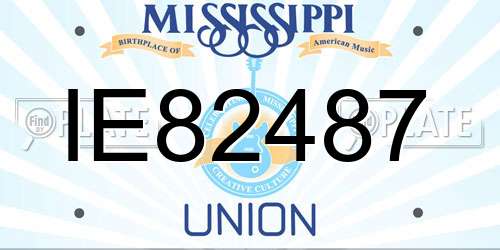 IE82487 Mississippi License Plate