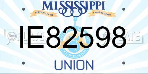 IE82598 Mississippi License Plate