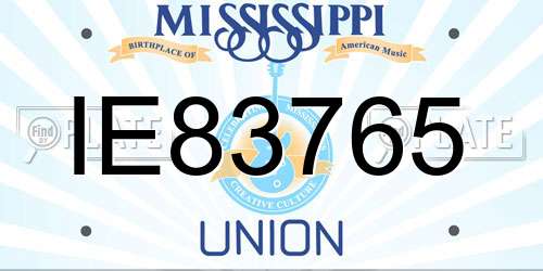 IE83765 Mississippi License Plate