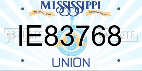 IE83768 Mississippi License Plate