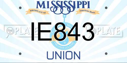 IE843 Mississippi License Plate