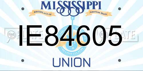 IE84605 Mississippi License Plate