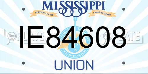 IE84608 Mississippi License Plate