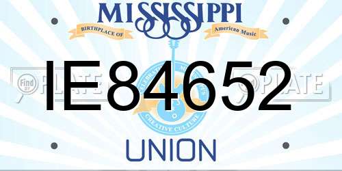 IE84652 Mississippi License Plate