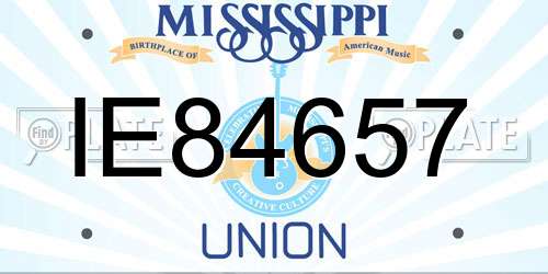 IE84657 Mississippi License Plate