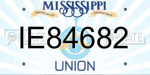 IE84682 Mississippi License Plate