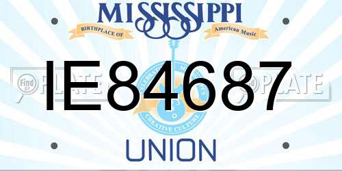 IE84687 Mississippi License Plate