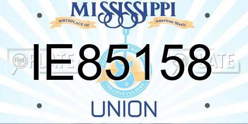 IE85158 Mississippi License Plate