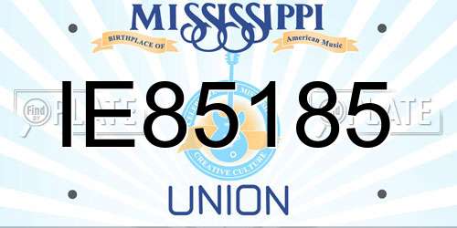 IE85185 Mississippi License Plate