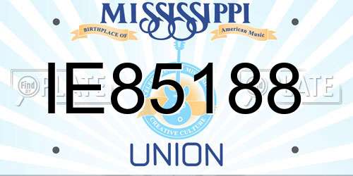 IE85188 Mississippi License Plate